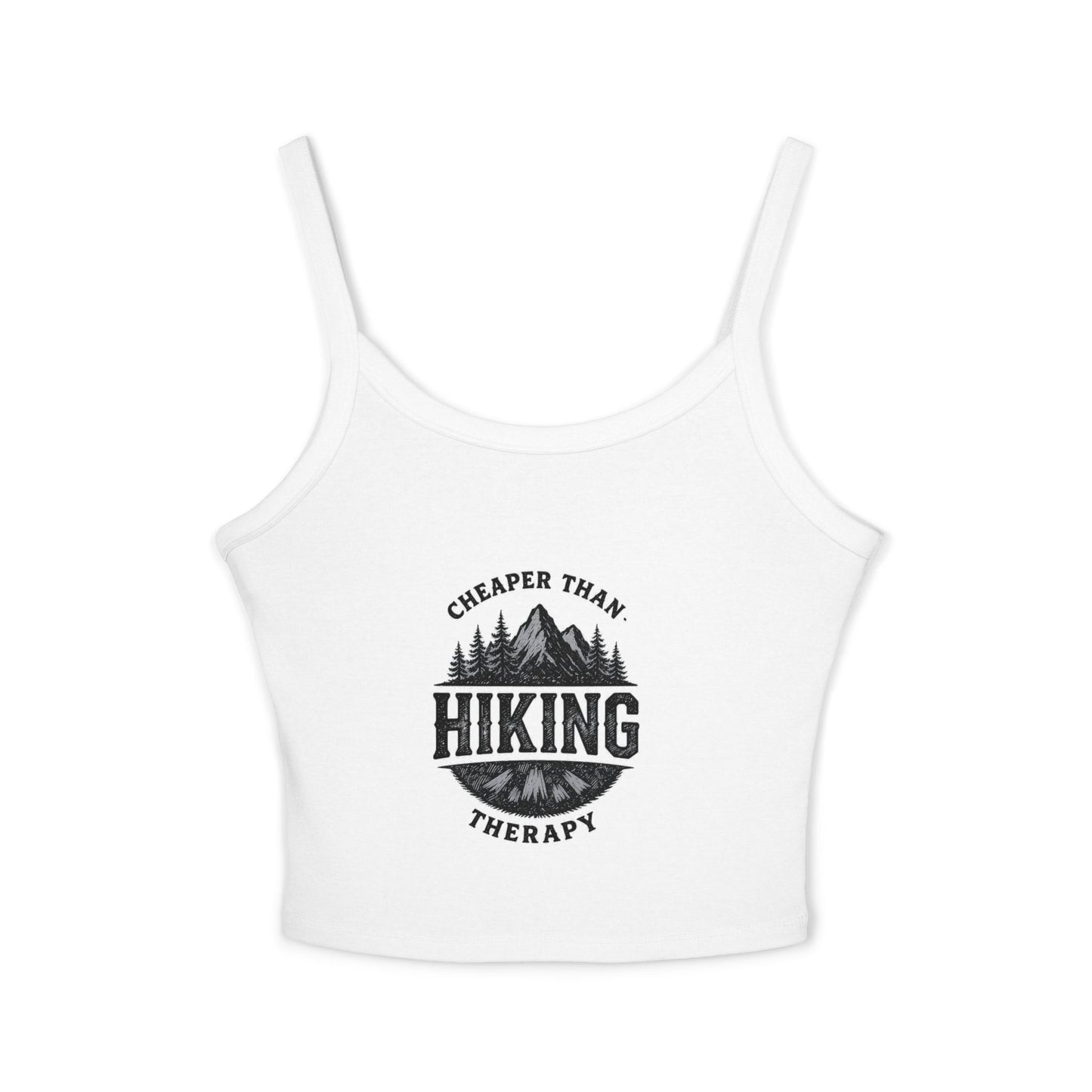 Hiking Tank Top | Cheaper Than Therapy Women's Crop Spaghetti Strap | Best Outdoor Gift for Her 2026