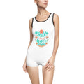 Vintage Beach One-Piece Swimsuit — "Salt in the Sand, Hair" Tropical Graphic
