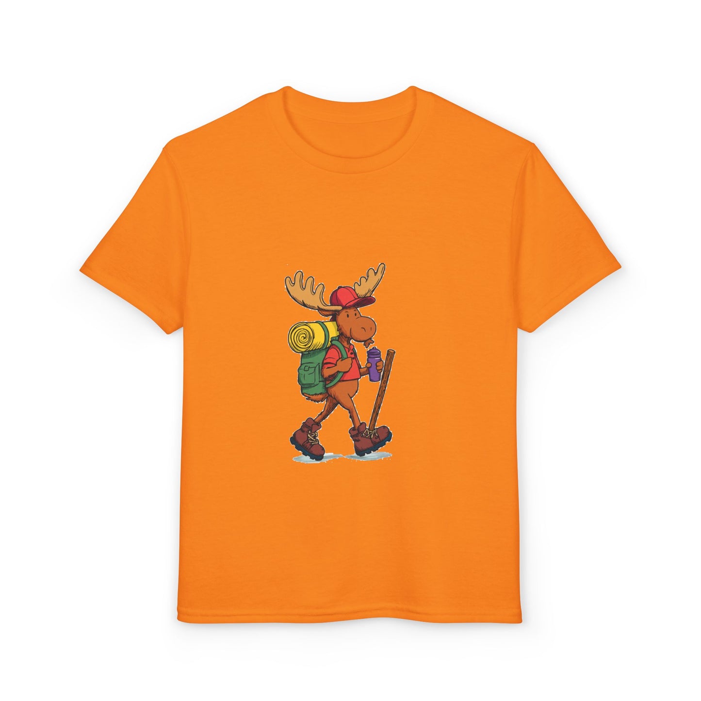 Kids Hiking Moose T-Shirt | Cute Backpacking Moose Graphic Tee for Boys & Girls | Best Kids Outdoor Gift 2026